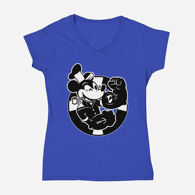 Animation Mouse Sailor-Womens-V-Neck-Tee-Studio Mootant