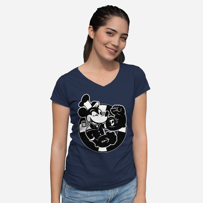 Animation Mouse Sailor-Womens-V-Neck-Tee-Studio Mootant
