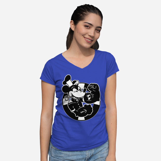 Animation Mouse Sailor-Womens-V-Neck-Tee-Studio Mootant