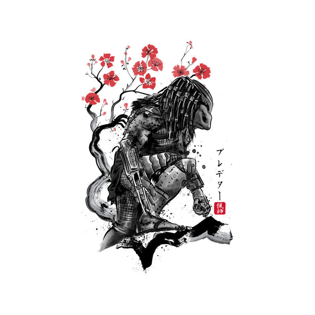 Jungle Hunter Sumi-e-Womens-Fitted-Tee-DrMonekers