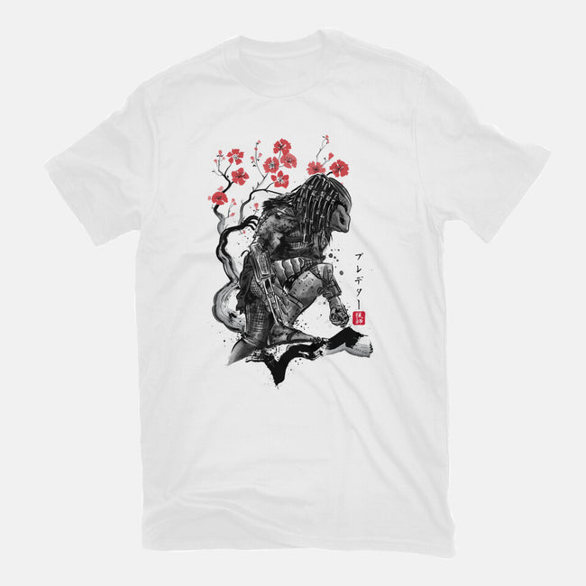 Jungle Hunter Sumi-e-Womens-Fitted-Tee-DrMonekers