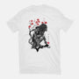Jungle Hunter Sumi-e-Womens-Fitted-Tee-DrMonekers