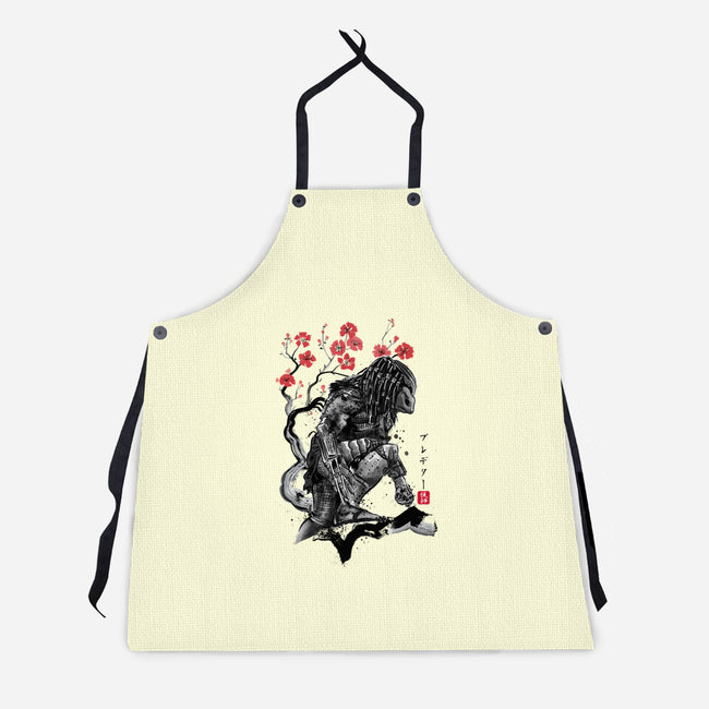 Jungle Hunter Sumi-e-Unisex-Kitchen-Apron-DrMonekers