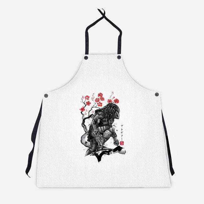 Jungle Hunter Sumi-e-Unisex-Kitchen-Apron-DrMonekers