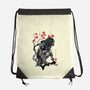 Jungle Hunter Sumi-e-None-Drawstring-Bag-DrMonekers