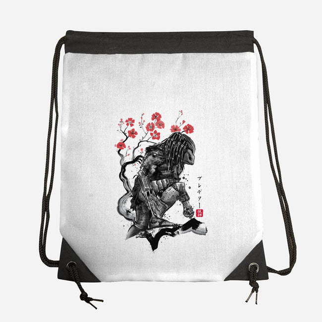 Jungle Hunter Sumi-e-None-Drawstring-Bag-DrMonekers