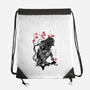 Jungle Hunter Sumi-e-None-Drawstring-Bag-DrMonekers