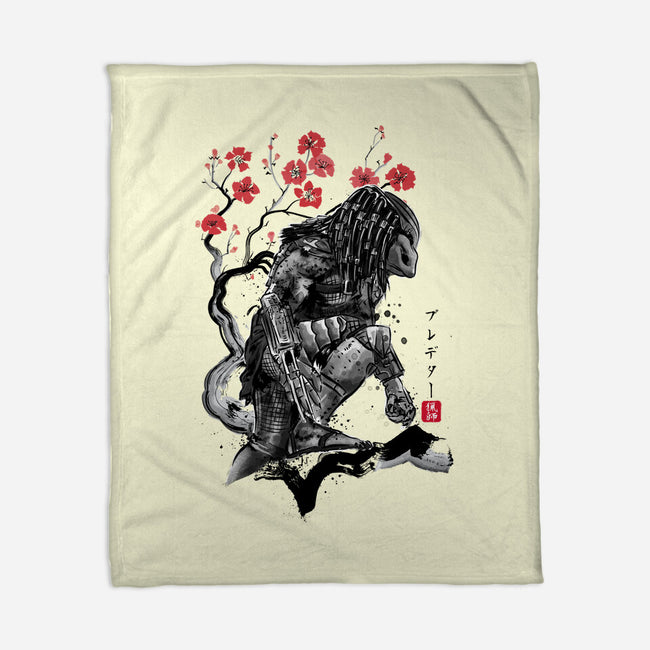 Jungle Hunter Sumi-e-None-Fleece-Blanket-DrMonekers
