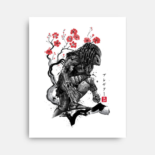 Jungle Hunter Sumi-e-None-Stretched-Canvas-DrMonekers