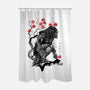 Jungle Hunter Sumi-e-None-Polyester-Shower Curtain-DrMonekers