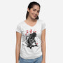 Jungle Hunter Sumi-e-Womens-V-Neck-Tee-DrMonekers