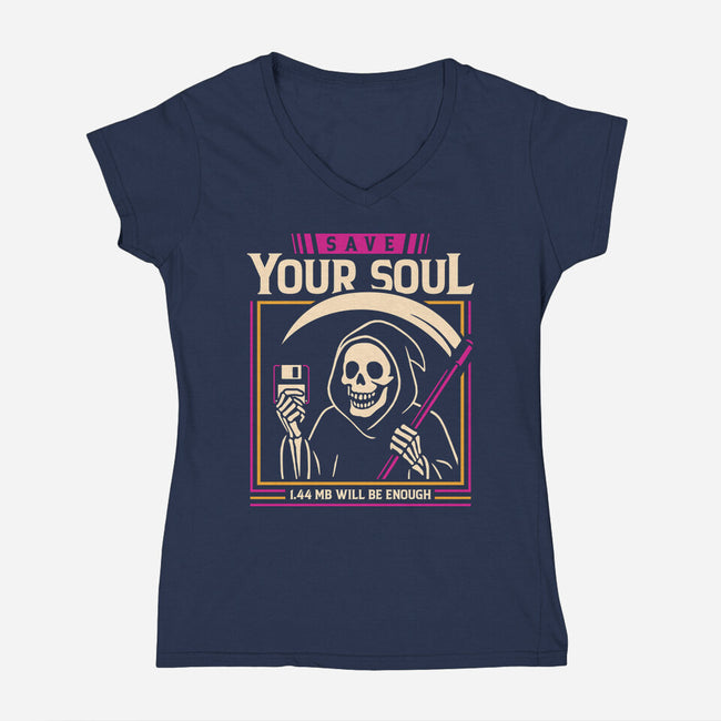 Save Your Soul-Womens-V-Neck-Tee-sachpica