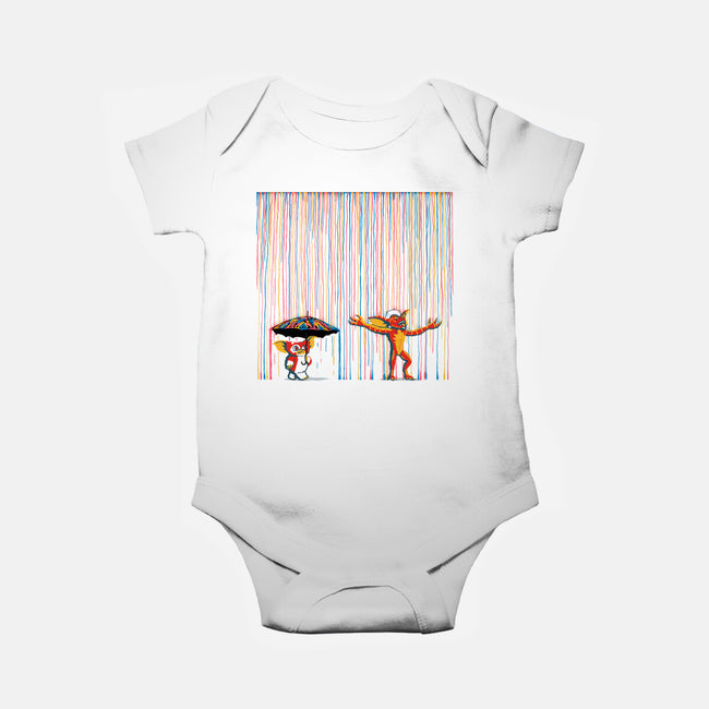 Colorful Rain-Baby-Basic-Onesie-Raffiti