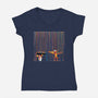 Colorful Rain-Womens-V-Neck-Tee-Raffiti