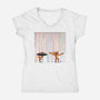 Colorful Rain-Womens-V-Neck-Tee-Raffiti