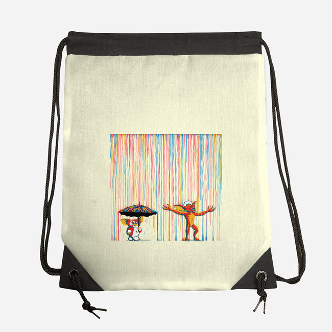 Colorful Rain-None-Drawstring-Bag-Raffiti