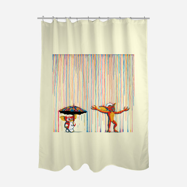 Colorful Rain-None-Polyester-Shower Curtain-Raffiti