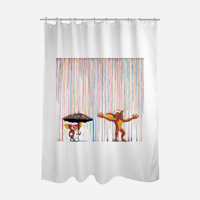 Colorful Rain-None-Polyester-Shower Curtain-Raffiti