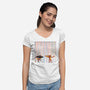 Colorful Rain-Womens-V-Neck-Tee-Raffiti