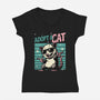 Possum Adopt A Cat-Womens-V-Neck-Tee-Studio Mootant