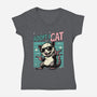 Possum Adopt A Cat-Womens-V-Neck-Tee-Studio Mootant