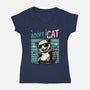 Possum Adopt A Cat-Womens-V-Neck-Tee-Studio Mootant