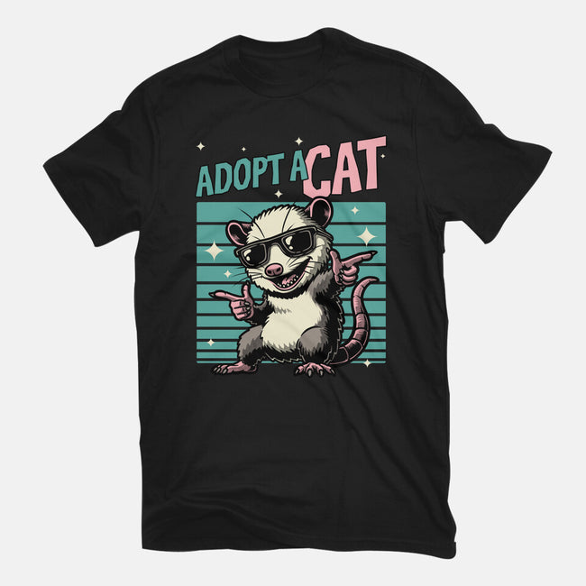 Possum Adopt A Cat-Womens-Fitted-Tee-Studio Mootant