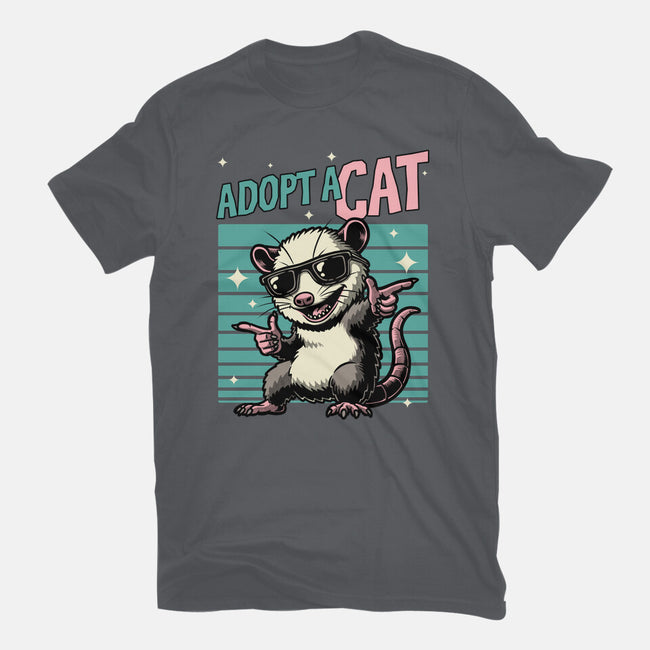 Possum Adopt A Cat-Womens-Fitted-Tee-Studio Mootant