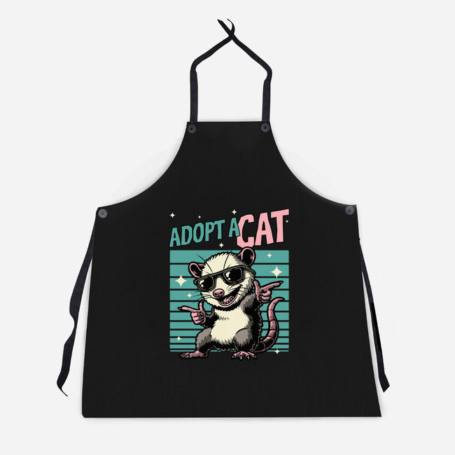 Possum Adopt A Cat-Unisex-Kitchen-Apron-Studio Mootant