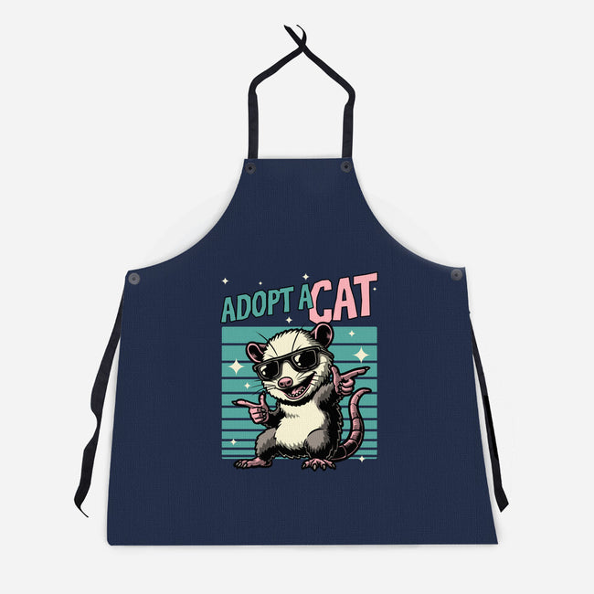 Possum Adopt A Cat-Unisex-Kitchen-Apron-Studio Mootant