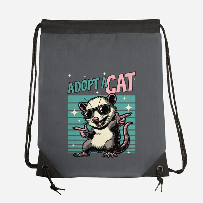 Possum Adopt A Cat-None-Drawstring-Bag-Studio Mootant