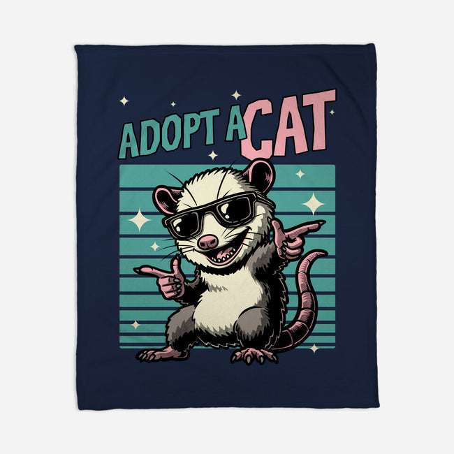 Possum Adopt A Cat-None-Fleece-Blanket-Studio Mootant