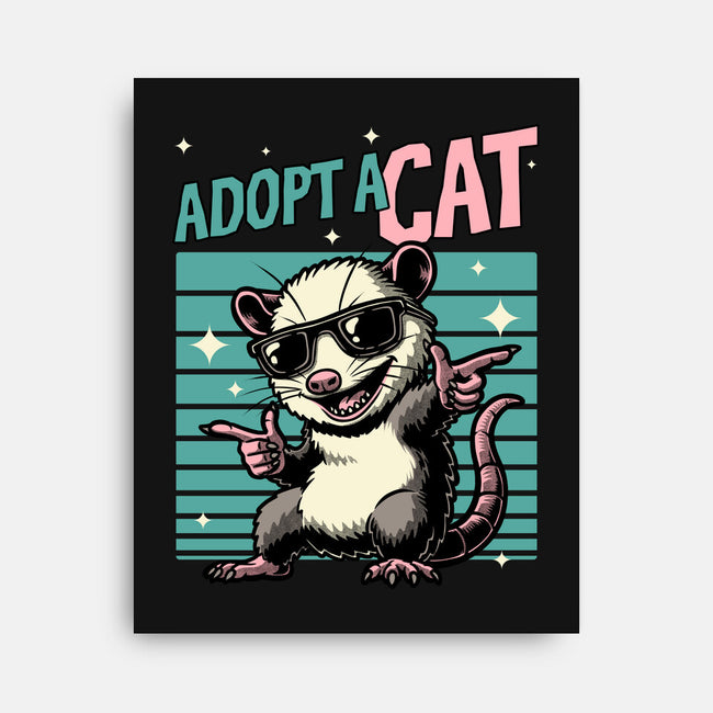 Possum Adopt A Cat-None-Stretched-Canvas-Studio Mootant