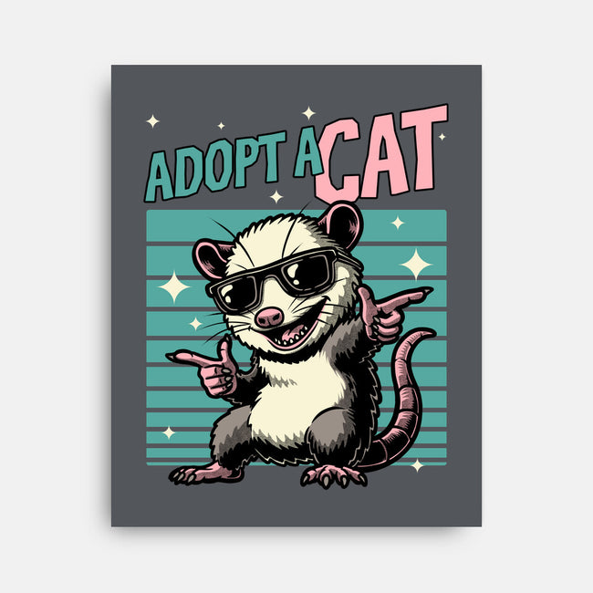 Possum Adopt A Cat-None-Stretched-Canvas-Studio Mootant