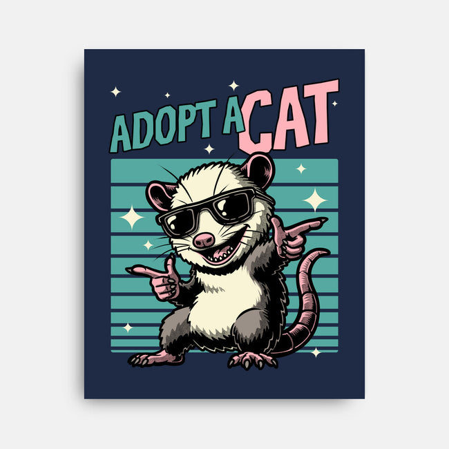 Possum Adopt A Cat-None-Stretched-Canvas-Studio Mootant