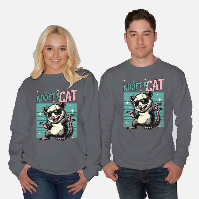 Possum Adopt A Cat-Unisex-Crew Neck-Sweatshirt-Studio Mootant