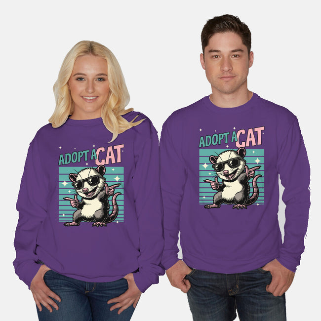 Possum Adopt A Cat-Unisex-Crew Neck-Sweatshirt-Studio Mootant