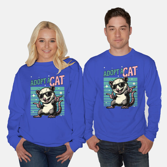 Possum Adopt A Cat-Unisex-Crew Neck-Sweatshirt-Studio Mootant