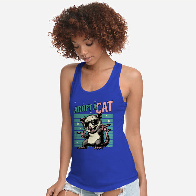 Possum Adopt A Cat-Womens-Racerback-Tank-Studio Mootant
