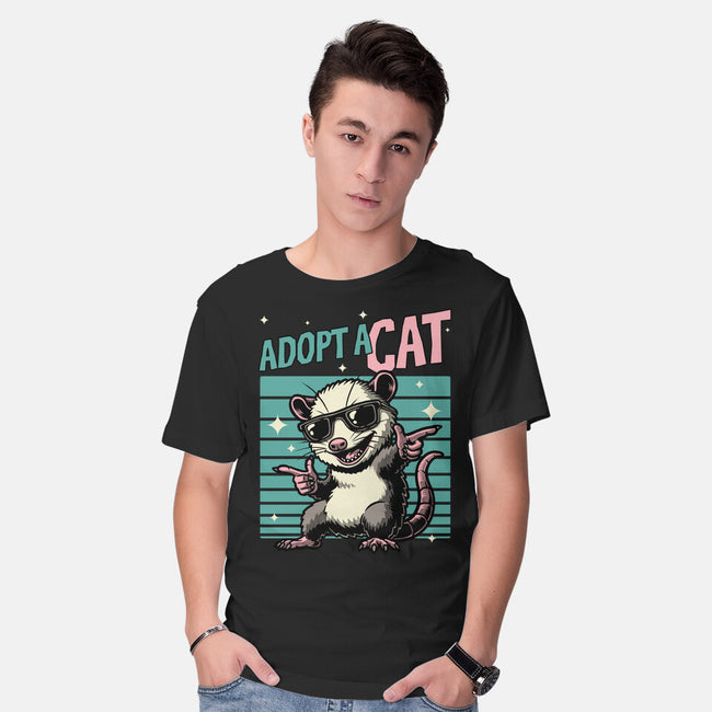 Possum Adopt A Cat-Mens-Basic-Tee-Studio Mootant