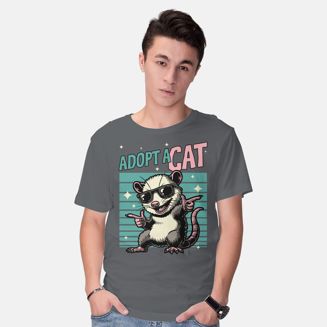 Possum Adopt A Cat-Mens-Basic-Tee-Studio Mootant