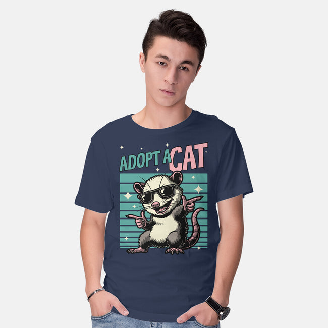 Possum Adopt A Cat-Mens-Basic-Tee-Studio Mootant