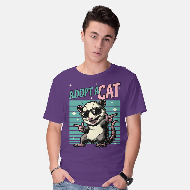 Possum Adopt A Cat-Mens-Basic-Tee-Studio Mootant