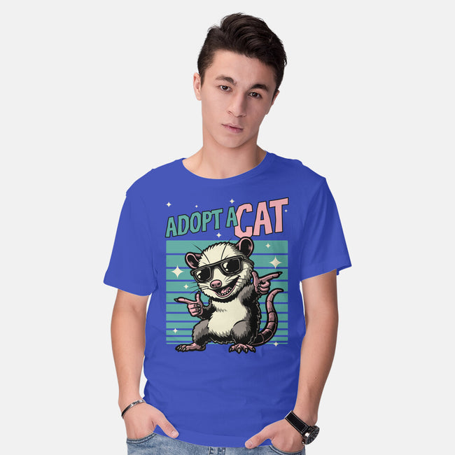 Possum Adopt A Cat-Mens-Basic-Tee-Studio Mootant