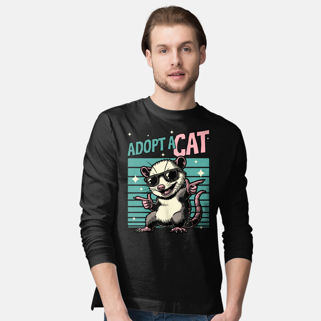Possum Adopt A Cat-Mens-Long Sleeved-Tee-Studio Mootant