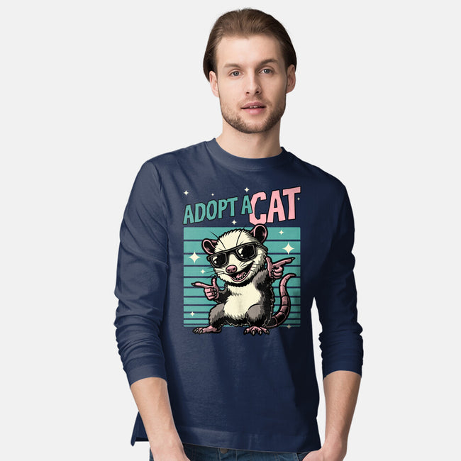 Possum Adopt A Cat-Mens-Long Sleeved-Tee-Studio Mootant