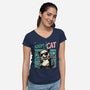 Possum Adopt A Cat-Womens-V-Neck-Tee-Studio Mootant