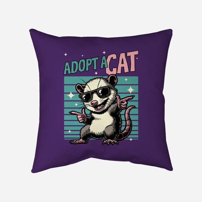 Possum Adopt A Cat-None-Removable Cover w Insert-Throw Pillow-Studio Mootant