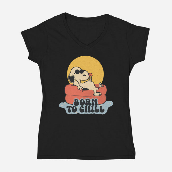 Born To Chill-Womens-V-Neck-Tee-Claudia