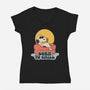Born To Chill-Womens-V-Neck-Tee-Claudia